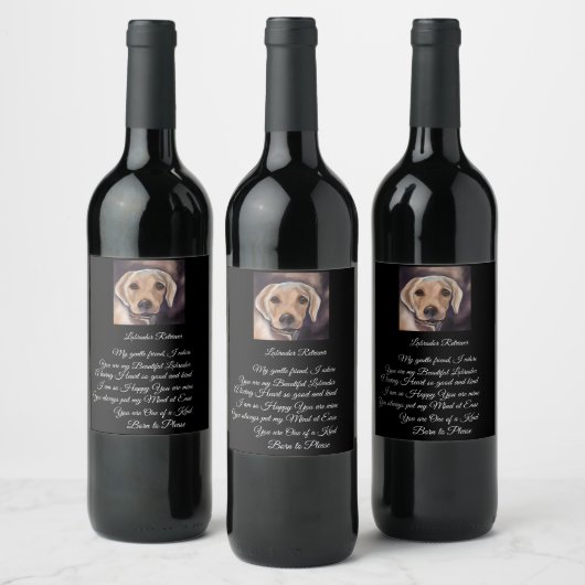 Étiquette Pour Bouteilles De Vin Poésie Labrador Retriever (Bouteilles)