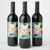 Étiquette Pour Bouteilles De Vin Poinsettia rose (Bouteilles)