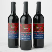 Étiquette Pour Bouteilles De Vin Poinsettias rouges (Bouteilles)