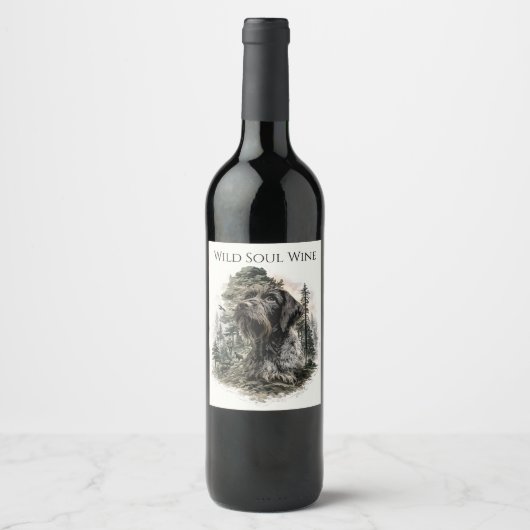 Étiquette Pour Bouteilles De Vin Pointer allemand à poil dur (Devant)
