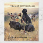 Étiquette Pour Bouteilles De Vin Pointeurs allemands à poils courts (Étiquettes simples)