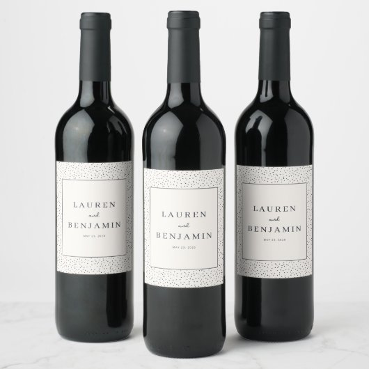 Étiquette Pour Bouteilles De Vin Points beige élégants (Bouteilles)