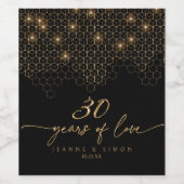 Étiquette Pour Bouteilles De Vin Points forts Gold 30th Anniversary ID1165 (Étiquettes simples)