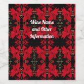 Étiquette Pour Bouteilles De Vin Pointsettia rouge resplendissante (Étiquettes simples)