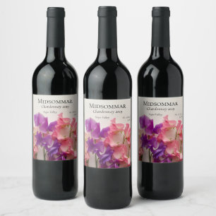 Étiquette Pour Bouteilles De Vin Pois doux colorés