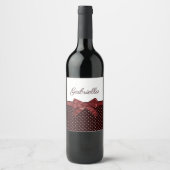 Étiquette Pour Bouteilles De Vin Pois et Bow (Devant)