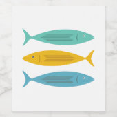 Étiquette Pour Bouteilles De Vin Poisson empilé (Étiquettes simples)