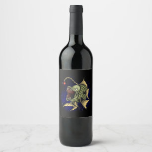 Étiquette Pour Bouteilles De Vin poisson prédateur