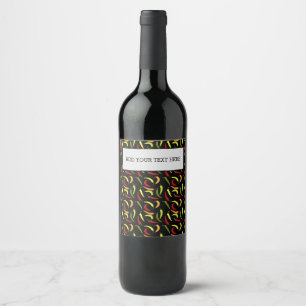 Étiquette Pour Bouteilles De Vin Poivrons Rouges Cinco de Mayo Nourriture Épicée Me