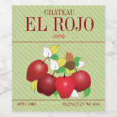 Étiquette Pour Bouteilles De Vin Pommes Fruit Botanique Récolte d'été Jardin (Étiquettes simples)