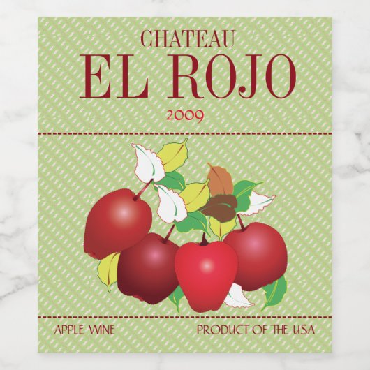 Étiquette Pour Bouteilles De Vin Pommes Fruit Botanique Récolte d'été Jardin (Étiquettes simples)