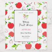 Étiquette Pour Bouteilles De Vin Pommes rouges et vertes (Étiquettes simples)