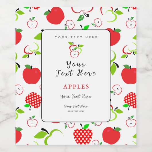 Étiquette Pour Bouteilles De Vin Pommes rouges et vertes (Étiquettes simples)