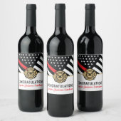 Étiquette Pour Bouteilles De Vin Pompier Retraite Ligne Rouge Flag Flaman (Bouteilles)