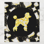 ÉTIQUETTE POUR BOUTEILLES DE VIN POODLE BLING (Étiquettes simples)