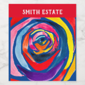 Étiquette Pour Bouteilles De Vin Pop aquarelle rose Abstrait (Étiquettes simples)