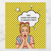 Étiquette Pour Bouteilles De Vin Pop Art Comic Fête d'anniversaire (Étiquettes simples)