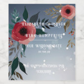 Étiquette Pour Bouteilles De Vin Poppy of Love" Collection Faire-part de mariage (Étiquettes simples)