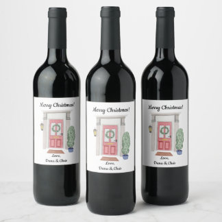 Étiquette Pour Bouteilles De Vin Portes de vacances personnalisées Étiquette de vin