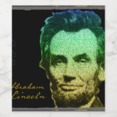 Étiquette Pour Bouteilles De Vin Poster Lincoln Portrait Texte (Étiquettes simples)