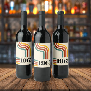 Étiquette Pour Bouteilles De Vin poster vintage de bande rétro 1965