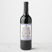 Étiquette Pour Bouteilles De Vin Pot à gingembre peint à la main (Devant)
