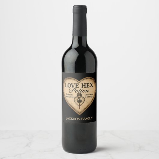 Étiquette Pour Bouteilles De Vin Potion d'amour Hex Un Dop suffit (Devant)