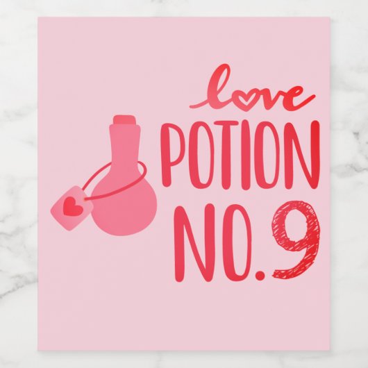 Étiquette Pour Bouteilles De Vin Potion d'amour n° 9 (Étiquettes simples)