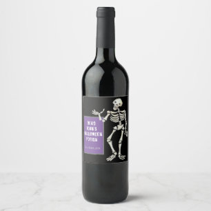 Étiquette Pour Bouteilles De Vin Potion de John Halloween mort, Parti du squelette