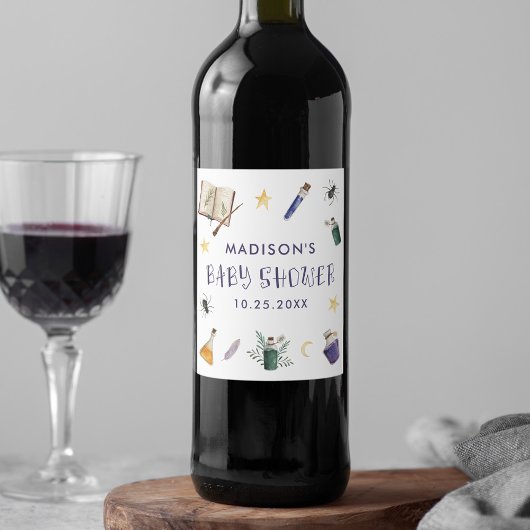 Étiquette Pour Bouteilles De Vin Potions magiques Whimsical Baby shower Halloween