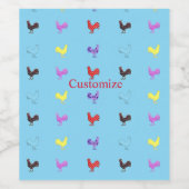 Étiquette Pour Bouteilles De Vin Poules de poulet Thunder_Cove (Étiquettes simples)