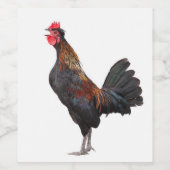 Étiquette Pour Bouteilles De Vin Poulet blanc (Étiquettes simples)