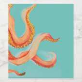 Étiquette Pour Bouteilles De Vin poulpe orange (Étiquettes simples)