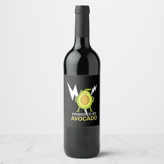 Étiquette Pour Bouteilles De Vin Powered by Avocado (Devant)