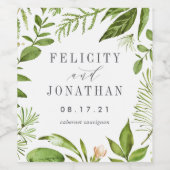 Étiquette Pour Bouteilles De Vin prairie sauvage | Mariage personnalisé (Étiquettes simples)