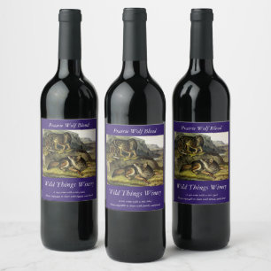 Étiquette Pour Bouteilles De Vin Prairie Wolf