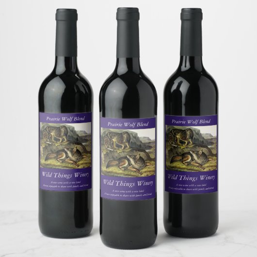 Étiquette Pour Bouteilles De Vin Prairie Wolf (Bouteilles)