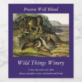 Étiquette Pour Bouteilles De Vin Prairie Wolf (Étiquettes simples)