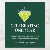 Étiquette Pour Bouteilles De Vin Premier anniversaire mariage peridot vert faveur (Étiquettes simples)