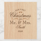 Étiquette Pour Bouteilles De Vin Premier Noël rustique (Étiquettes simples)