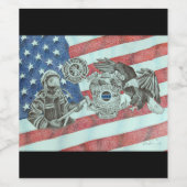 Étiquette Pour Bouteilles De Vin Premier répondeur patriotique (Étiquettes simples)