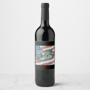 Étiquette Pour Bouteilles De Vin Premier répondeur patriotique
