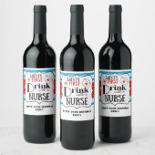 Étiquette Pour Bouteilles De Vin première boisson de sécurité avec une infirmière b (Bouteilles)