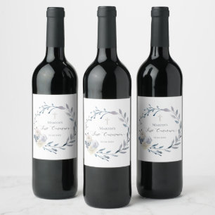 Étiquette Pour Bouteilles De Vin Première couronne d'aquarelle de la sainte communi