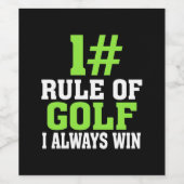 Étiquette Pour Bouteilles De Vin Première Règle De Golf (Étiquettes simples)