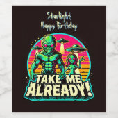 Étiquette Pour Bouteilles De Vin Prends-Moi Déjà ! Aventures UFO (Étiquettes simples)