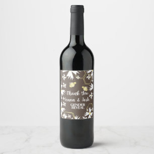 Étiquette Pour Bouteilles De Vin Pretty Bee Florale Botanique Fleur Jaune Blanche D