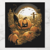 Étiquette Pour Bouteilles De Vin Pris dans un patch Éffrayant (Étiquettes simples)