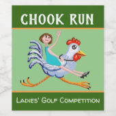Étiquette Pour Bouteilles De Vin Prix "Chook Run" Ladies Golf Competition (Étiquettes simples)