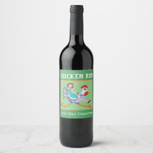 Étiquette Pour Bouteilles De Vin Prix de golf féminin "Chicken Run"